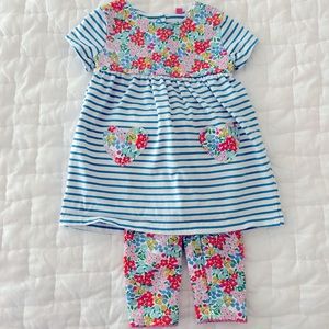 NWOT Baby Boden matching appliqué dress and leggings